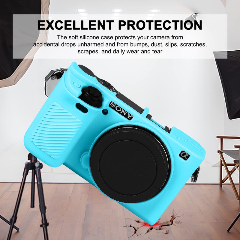Easy Hood Case for Sony Alpha A6000 ILCE-6000 Digital Camera, Anti-Scratch Soft Silicone Housing Protective Cover Protector Skin (Blue) - Image 3